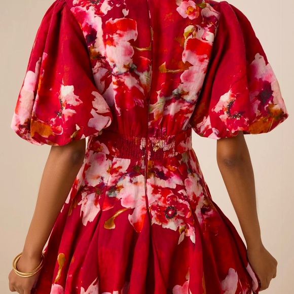 🔥 NWT Hemant & Nandita Tuhi Skater Dress – Luxury Resort 2025 Couture, Tropical - Picture 5 of 7